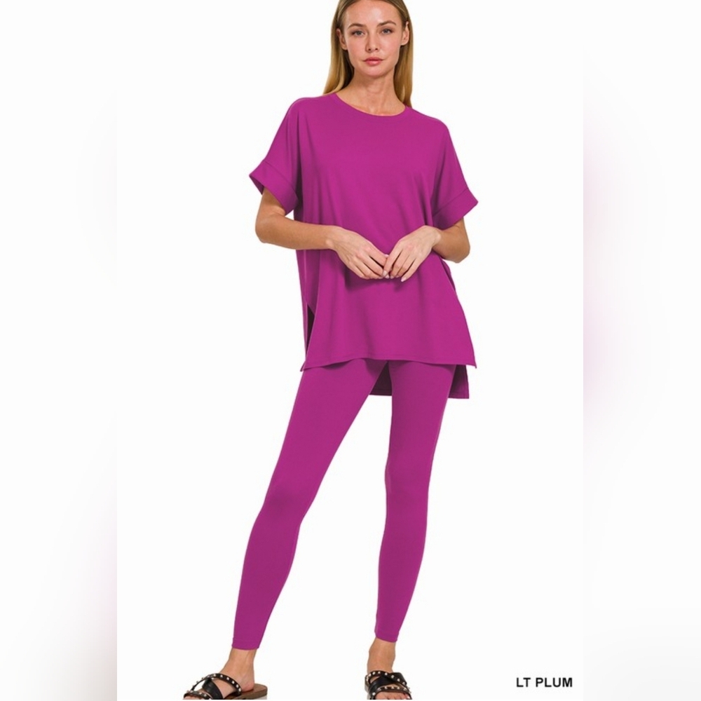 Zenana Lt Plum Tunic and Leggings Set